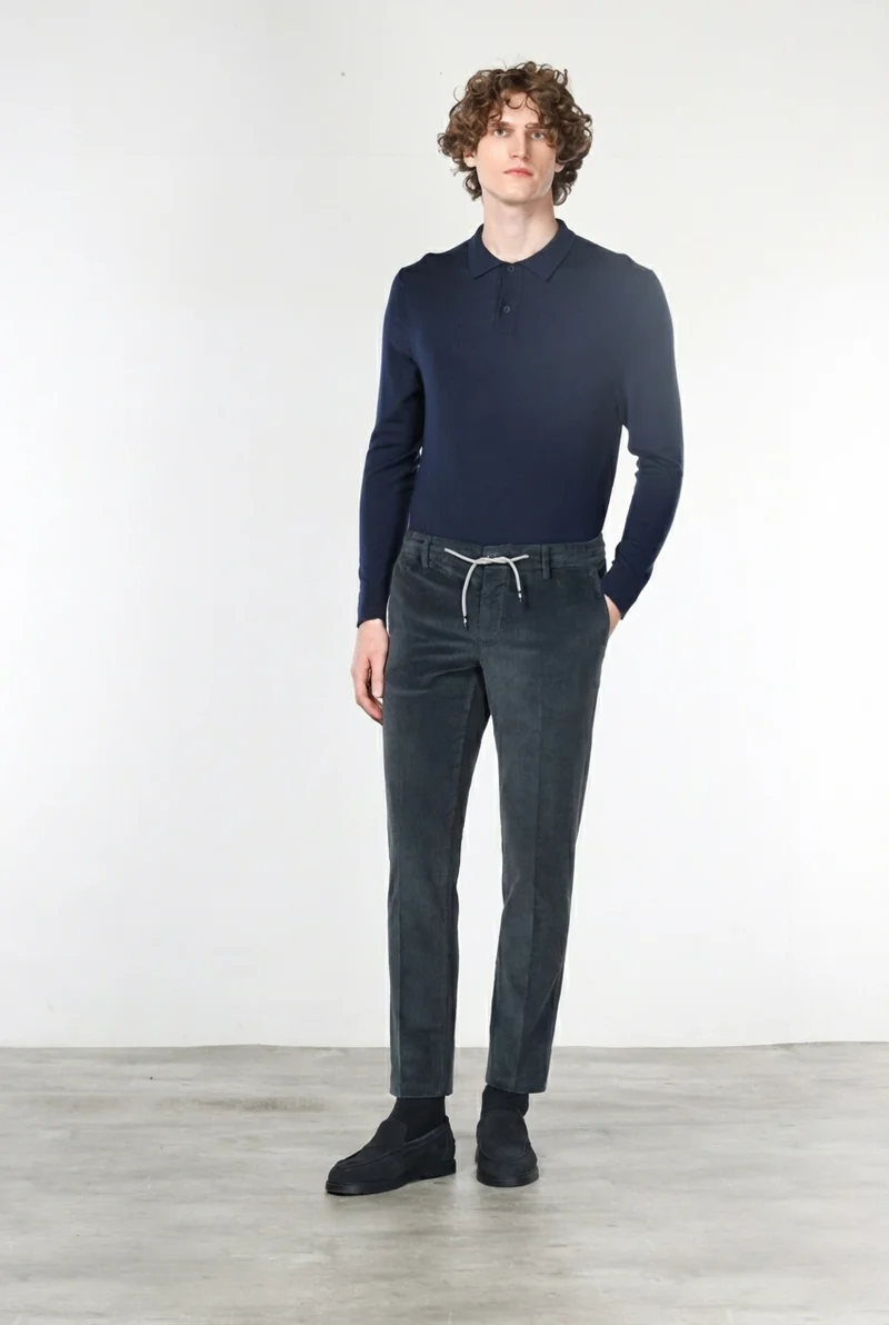 Milano Jogger pantalon chino homme en velours 500 lignes extra slim fit