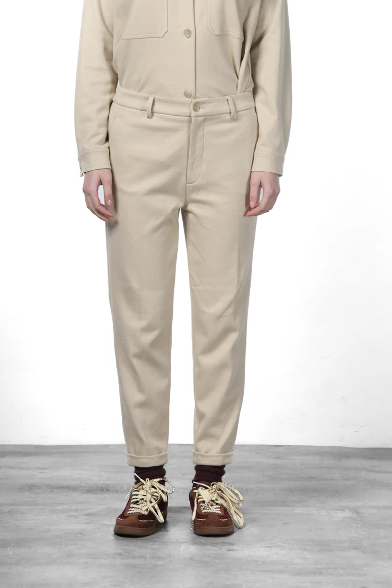 Pantalon chino femme New York Cozy en jersey, relaxed fit