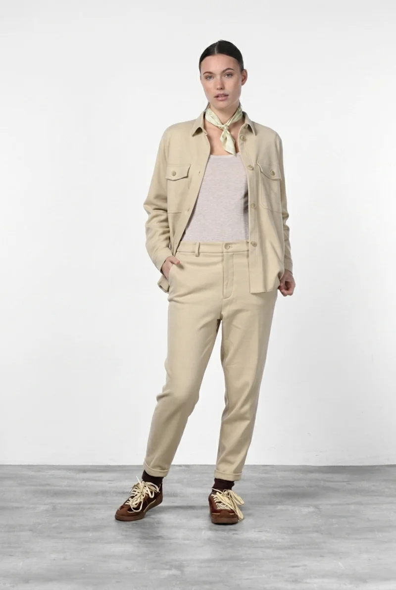 Pantalon chino femme New York Cozy en jersey, relaxed fit