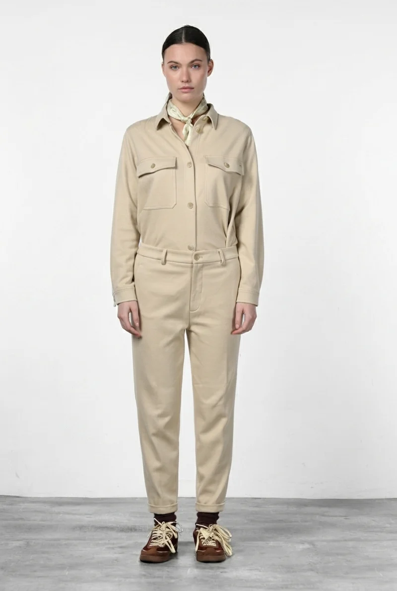 Pantalon chino femme New York Cozy en jersey, relaxed fit