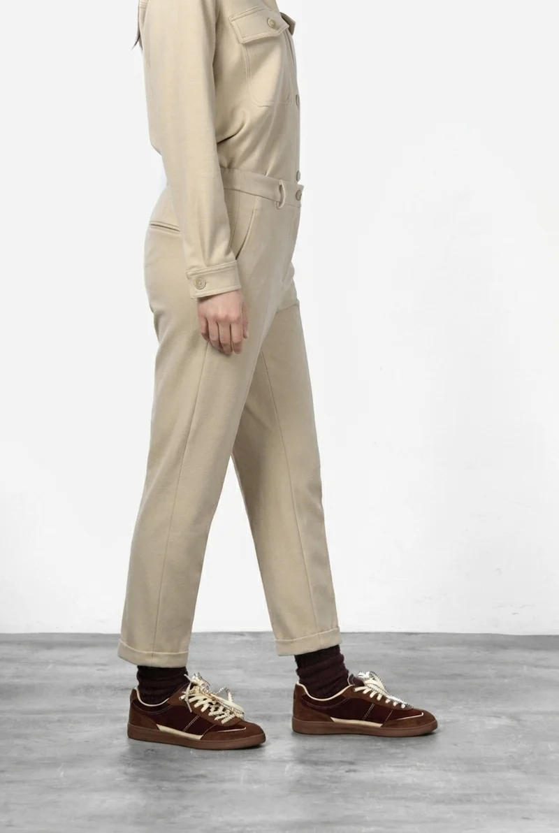 Pantalon chino femme New York Cozy en jersey, relaxed fit
