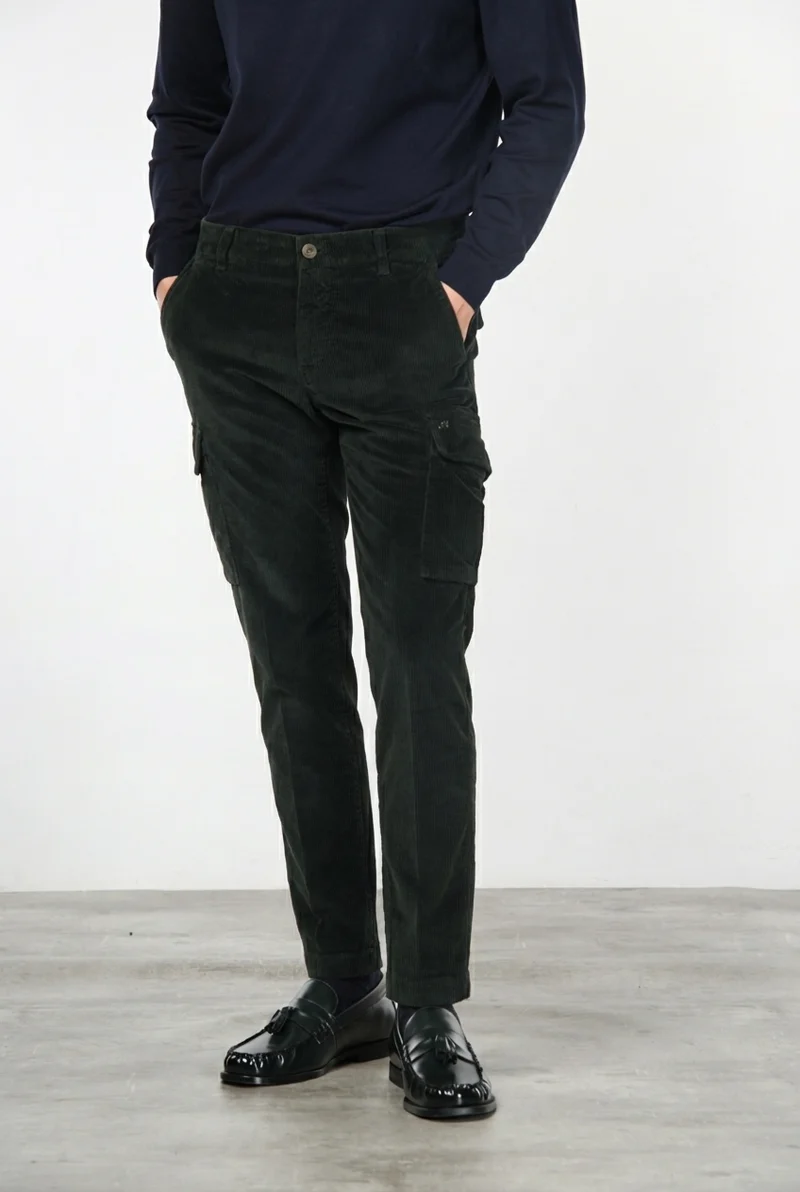 Chile pantalon cargo homme en velours 500 lignes extra slim fit ①