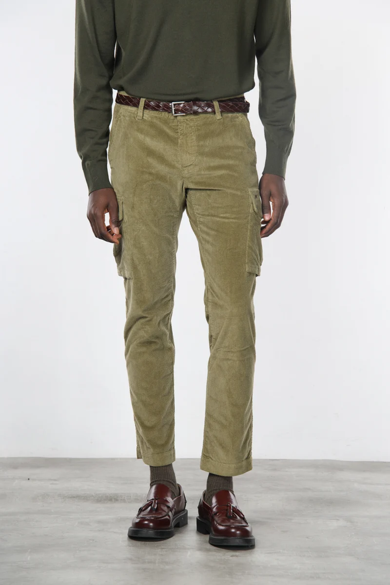 Chile pantalon cargo homme en velours 500 lignes extra slim fit ①