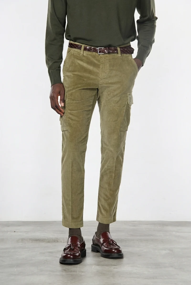 Chile pantalon cargo homme en velours 500 lignes extra slim fit ①
