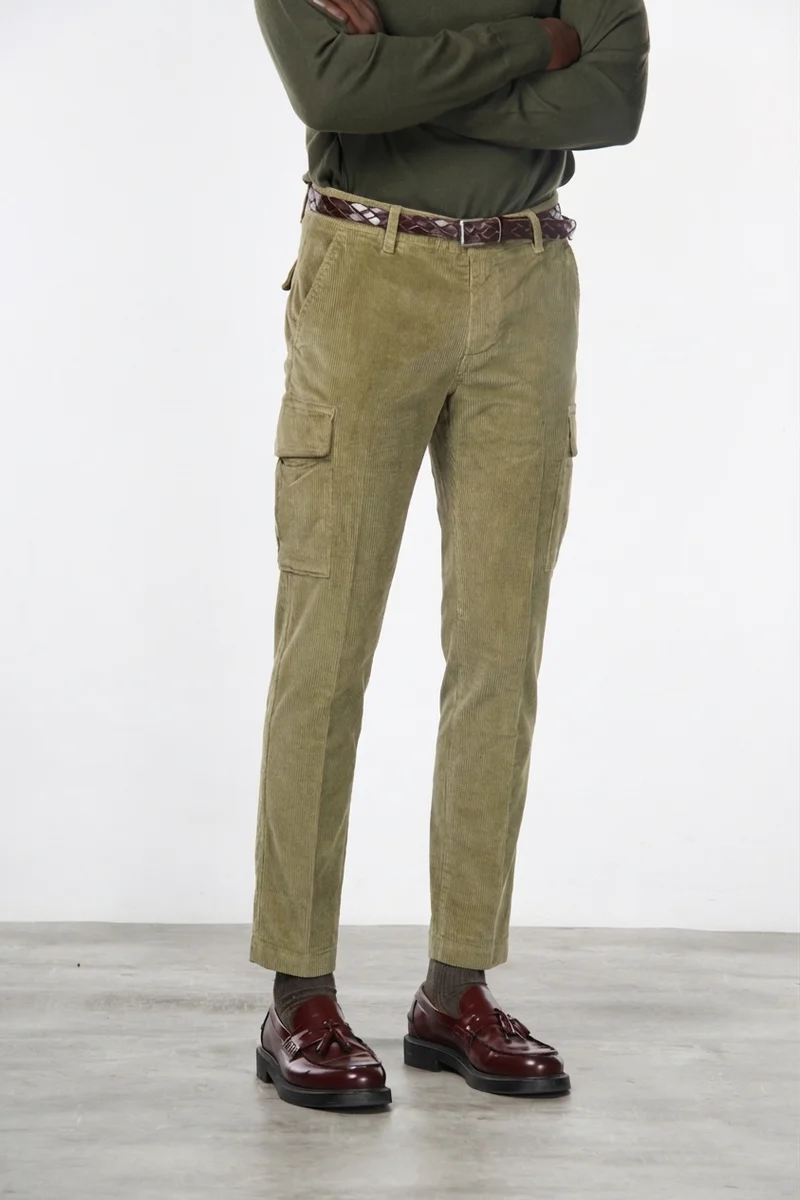 Chile pantalon cargo homme en velours 500 lignes extra slim fit ①