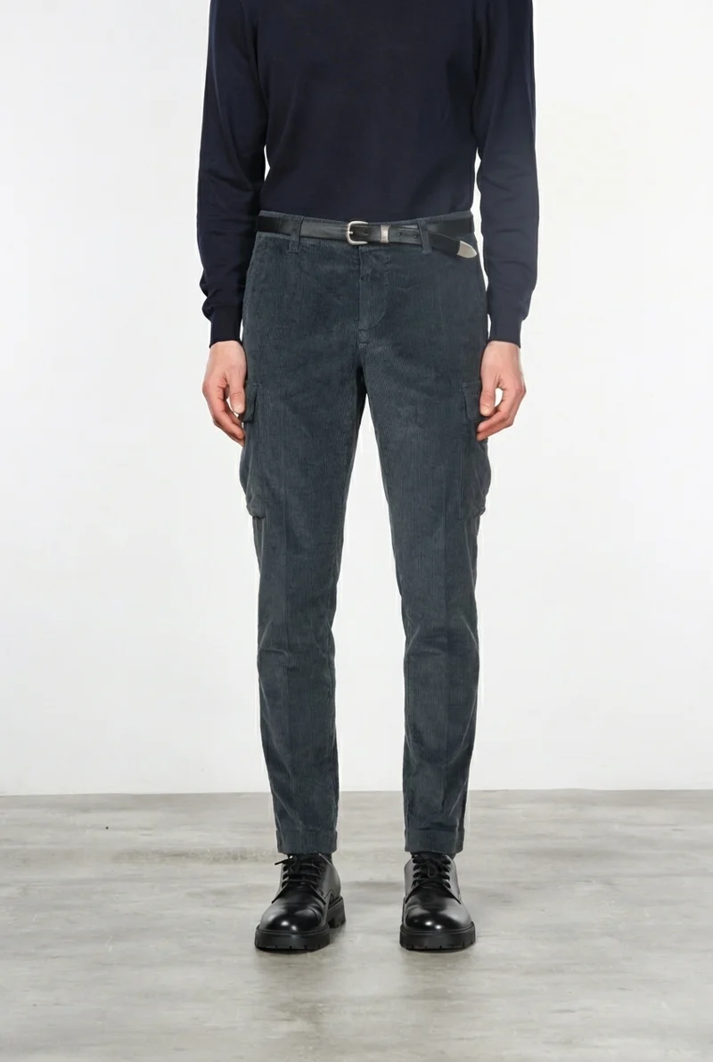 Chile pantalon cargo homme en velours 500 côtes extra slim fit ①