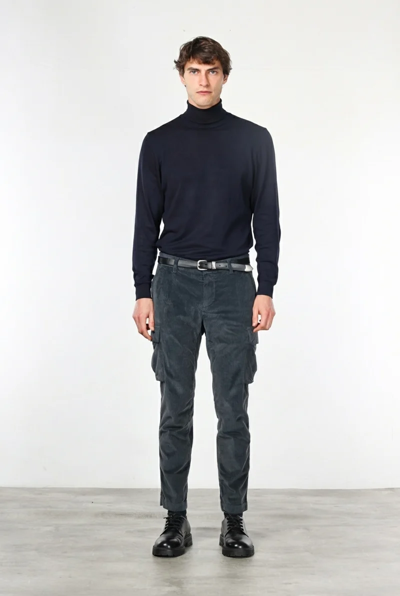 Chile pantalon cargo homme en velours 500 côtes extra slim fit ①