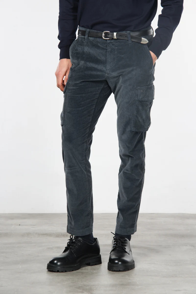 Chile pantalon cargo homme en velours 500 côtes extra slim fit ①