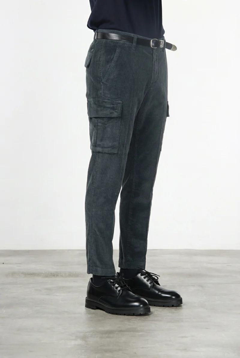 Chile pantalon cargo homme en velours 500 côtes extra slim fit ①