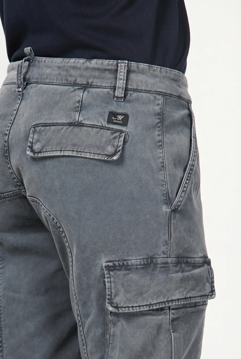 Chile pantalon cargo homme en gabardine stretch extra slim fit ①