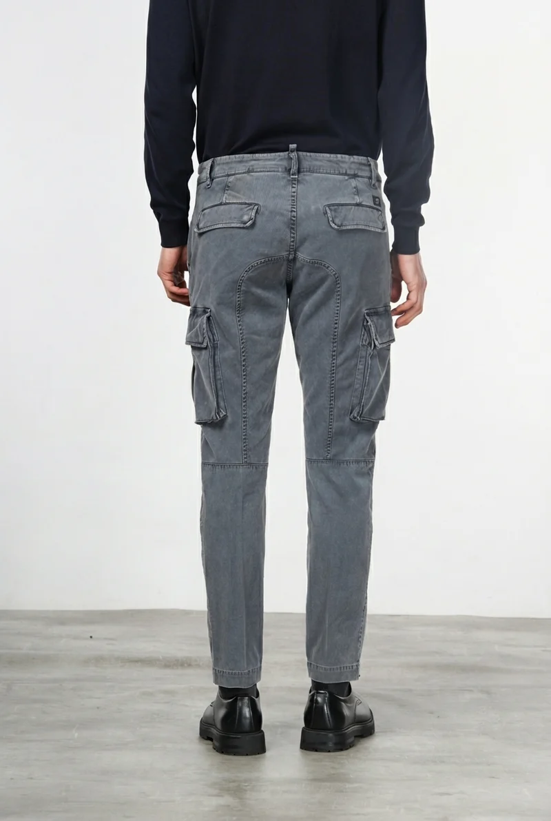 Chile pantalon cargo homme en gabardine stretch extra slim fit ①