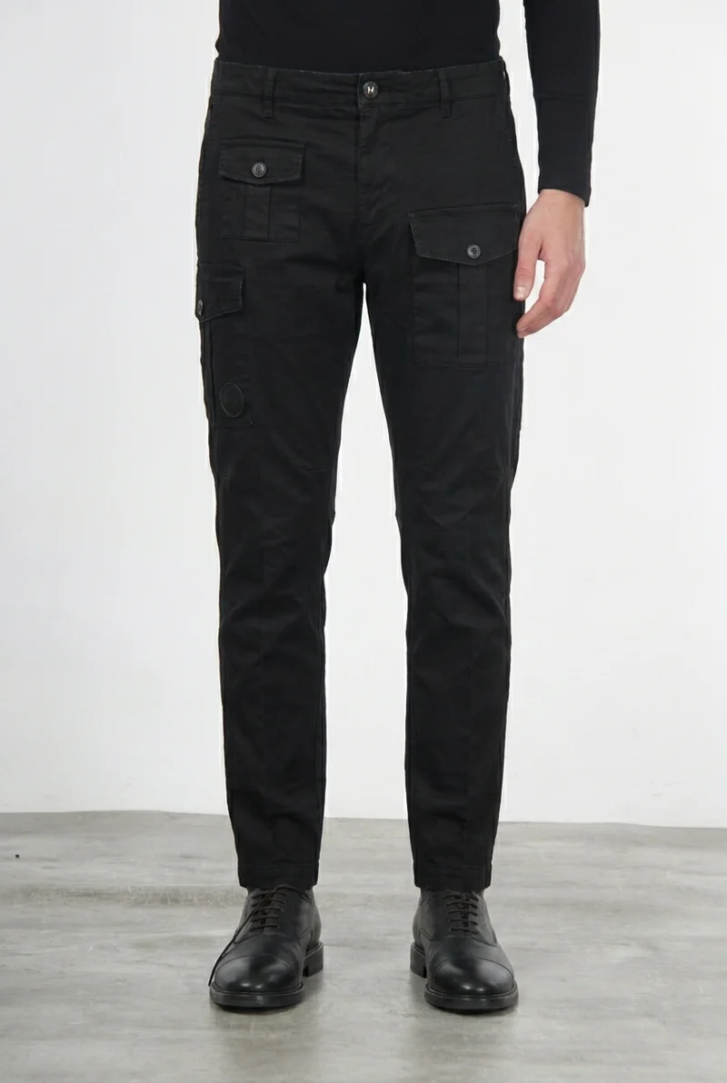 George Coolpocket pantalon cargo homme en gabardine, coupe carrot ①