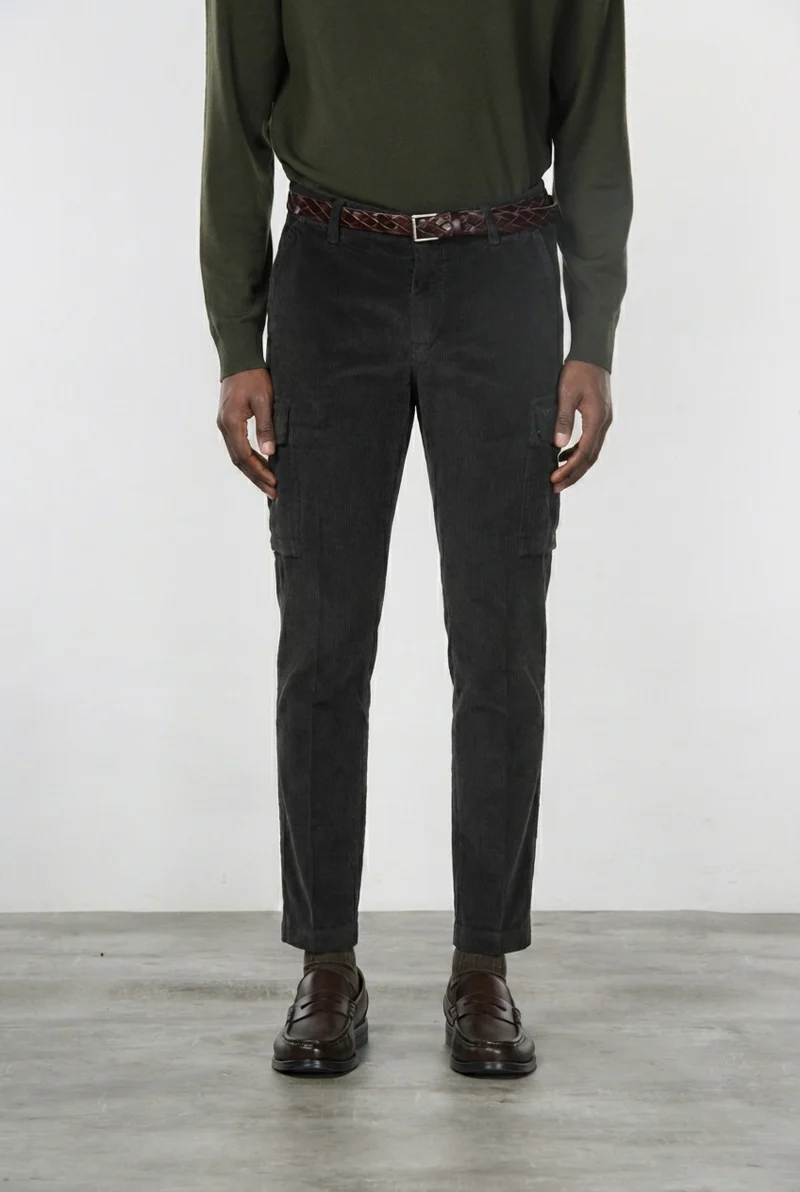Chile pantalon cargo homme en velours 500 raies avec extra slim fit ①