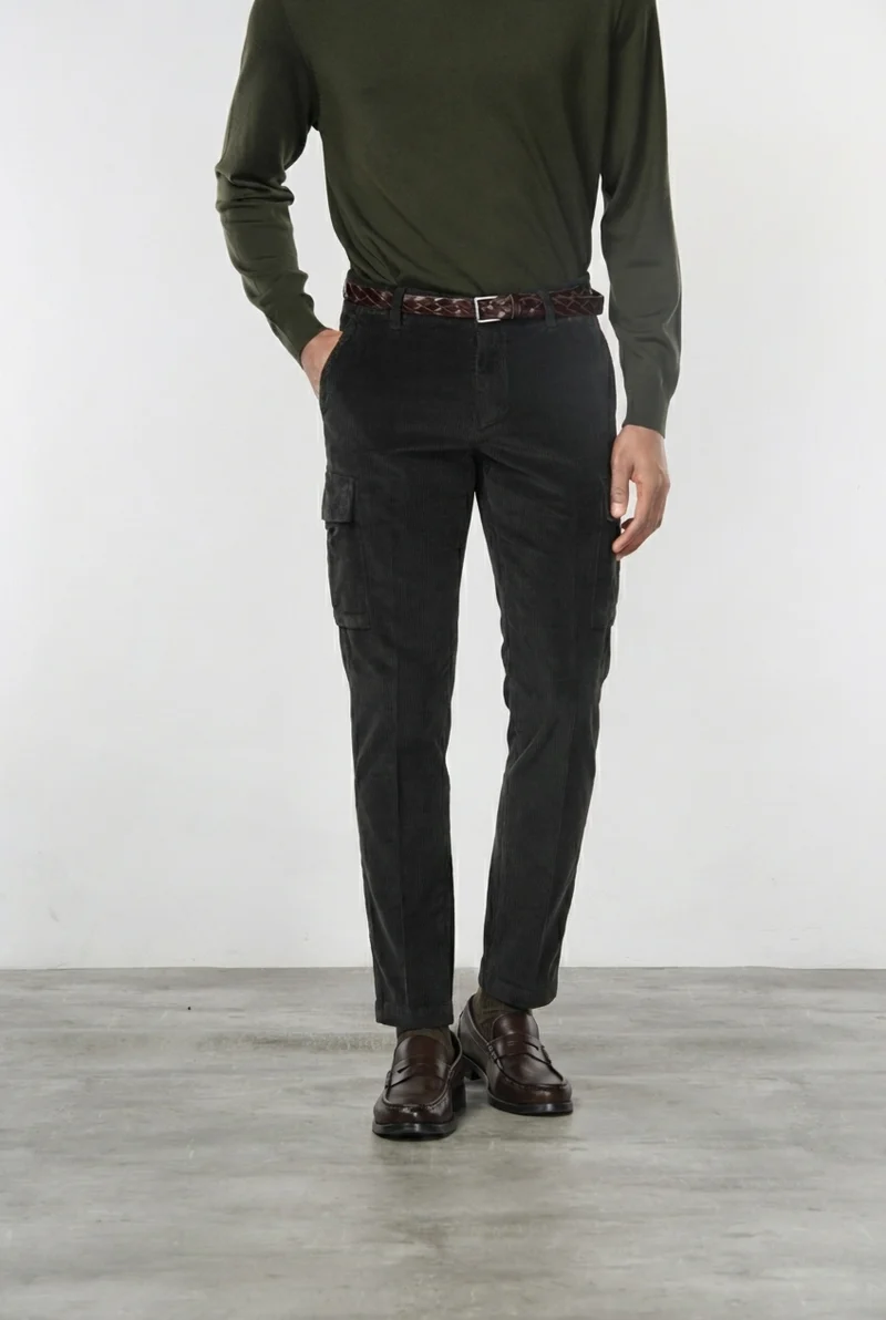 Chile pantalon cargo homme en velours 500 raies avec extra slim fit ①