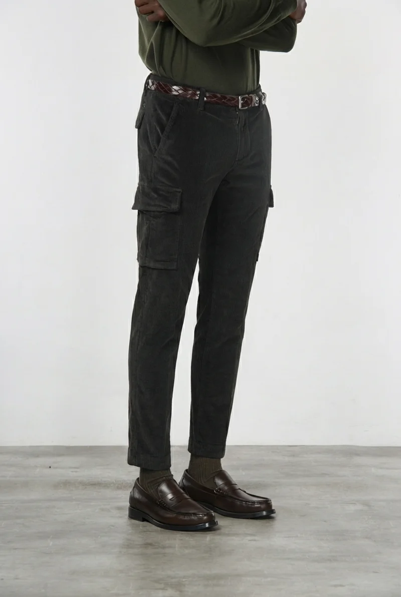 Chile pantalon cargo homme en velours 500 raies avec extra slim fit ①