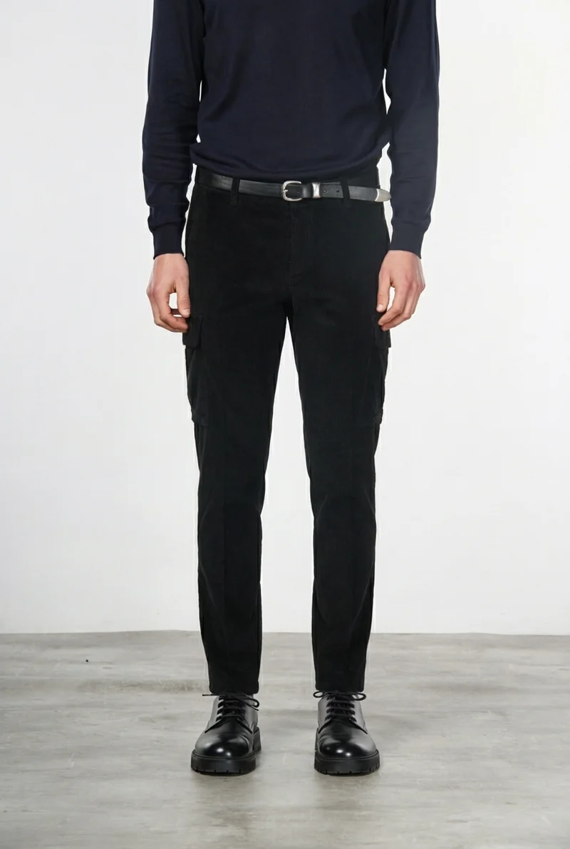 Chile 1 Pinces pantalon cargo homme en velours 500 raies avec extra slim fit ①