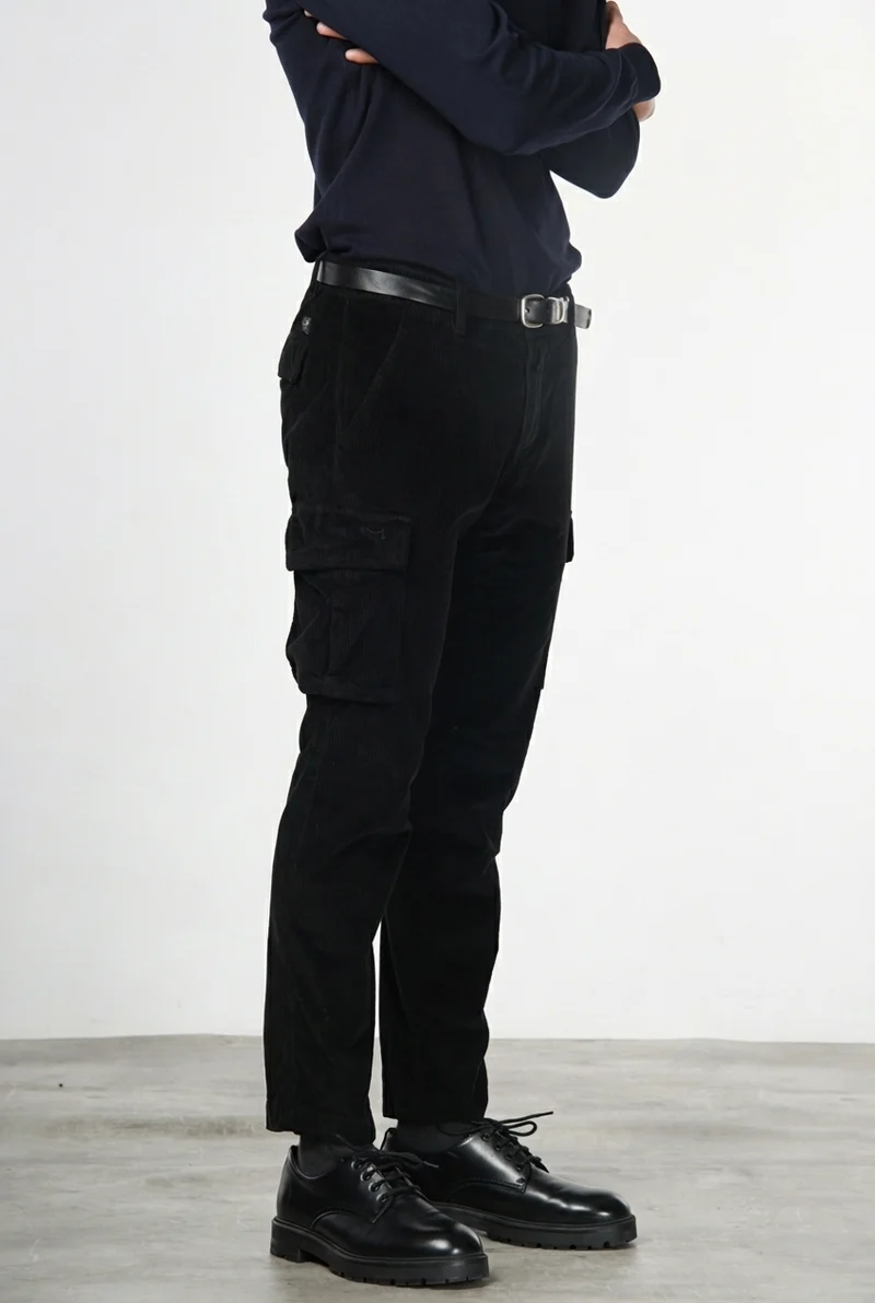 Chile 1 Pinces pantalon cargo homme en velours 500 raies avec extra slim fit ①