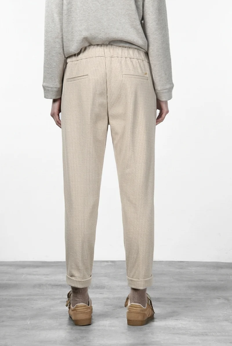 Pantalon chino femme Easy Jogger en jersey à micro-motif, relaxed fit