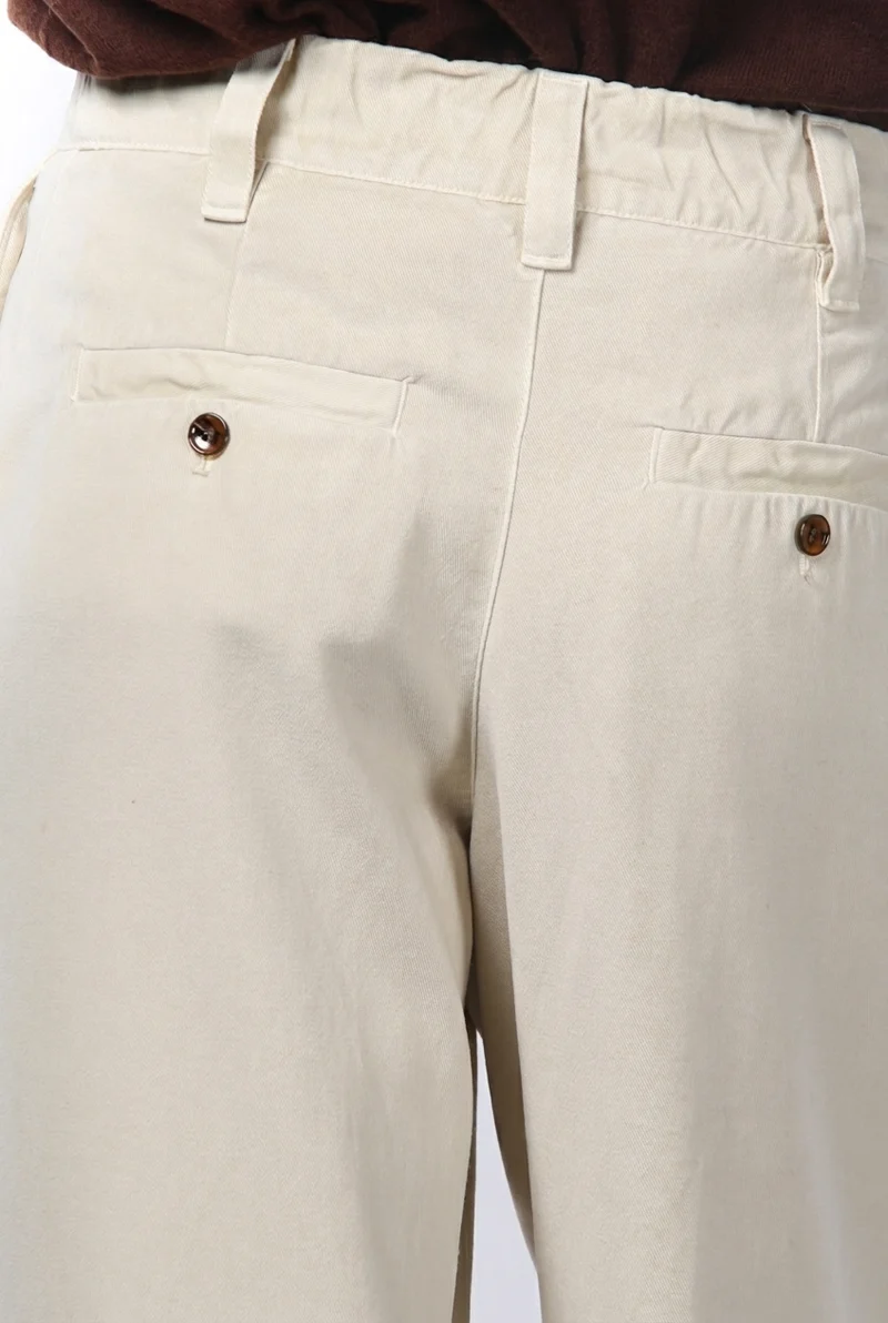 New York Wide Elax pantalon chino femme en gabardine, wide leg