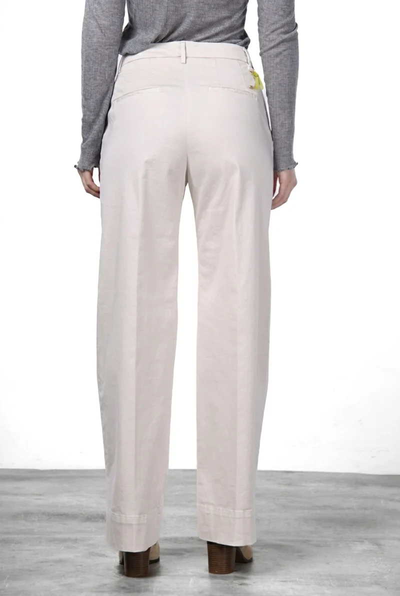 New York Studio pantalon chino femme en satin, straight fit