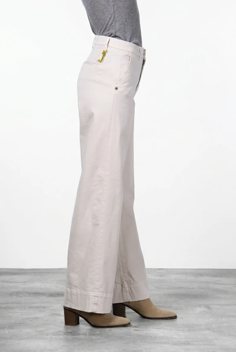 New York Studio pantalon chino femme en satin, straight fit