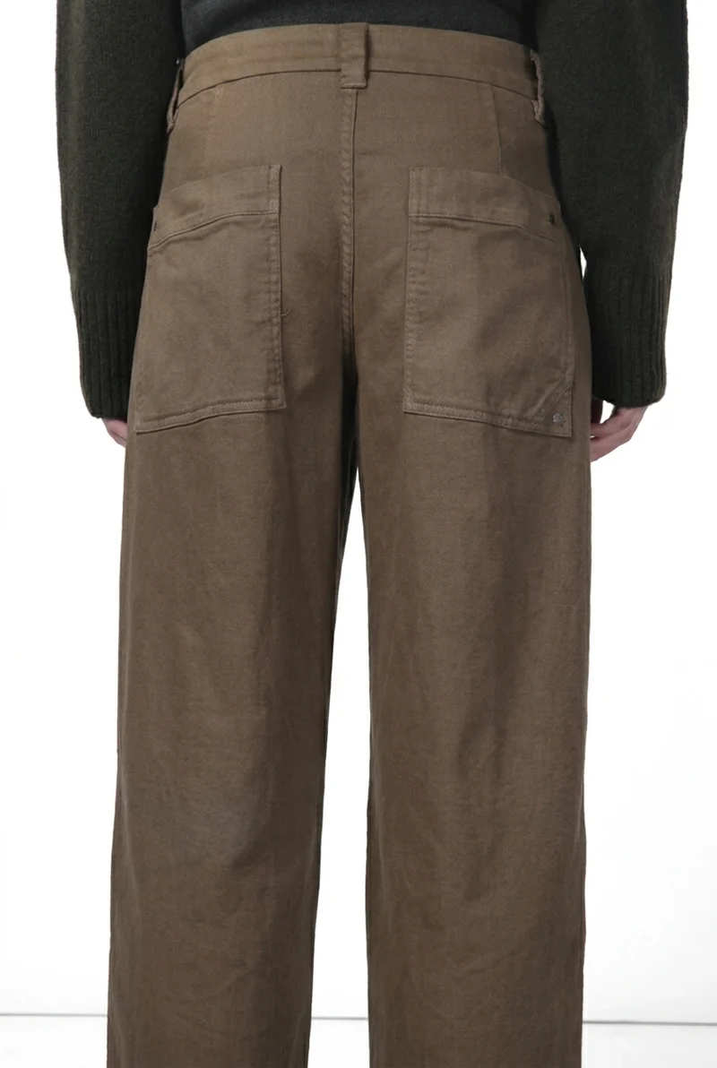 New York Palazzo pantalon chino femme en gabardine, wide leg
