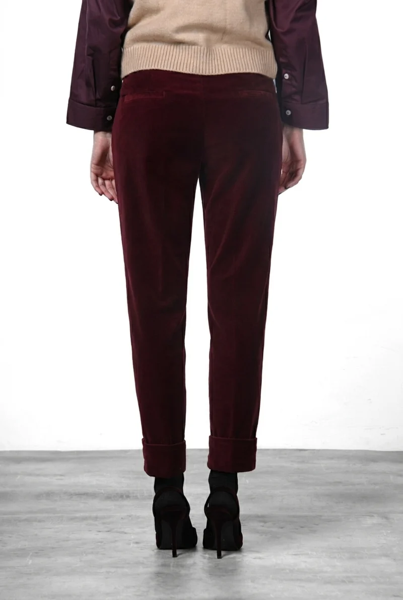 New York Carrot pantalon chino femme en velours lisse, carrot fit ①
