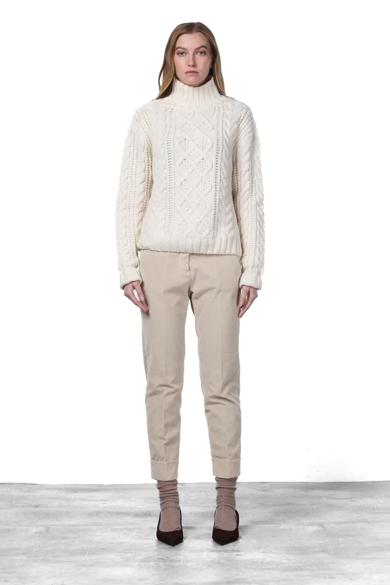 New York Carrot pantalon chino femme en velours lisse, carrot fit ①