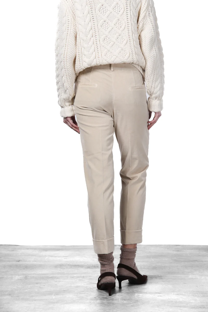 New York Carrot pantalon chino femme en velours lisse, carrot fit ①