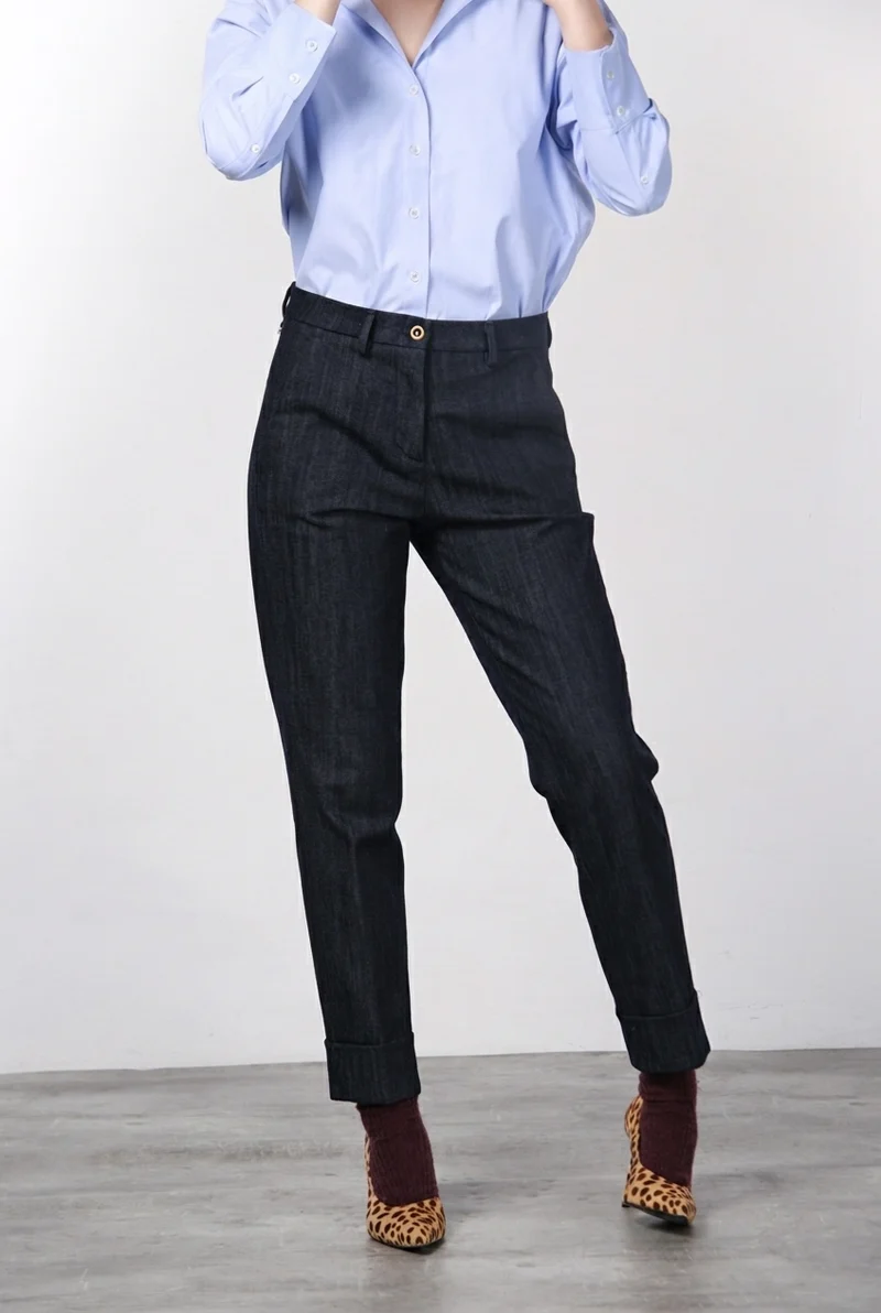 New York Carrot pantalon chino femme en denim stretch, carrot fit ①