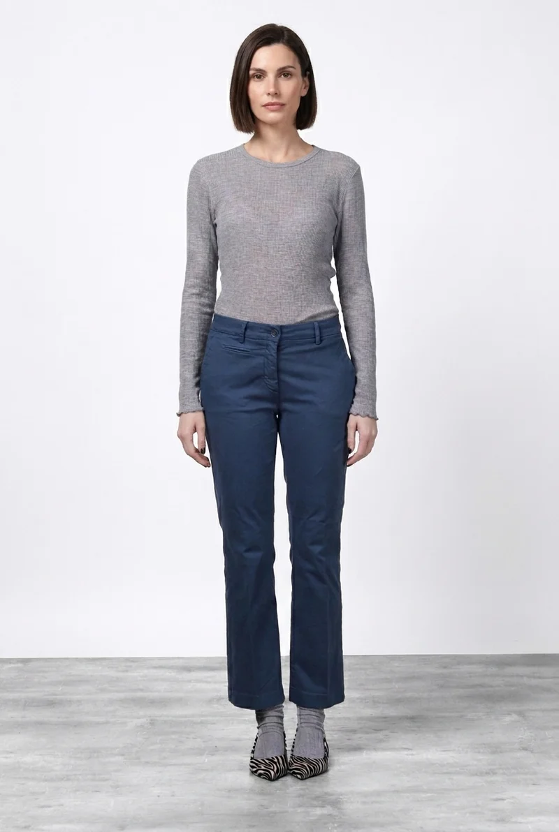New York Trumpet pantalon chino femme en gabardine, coupe slim ①