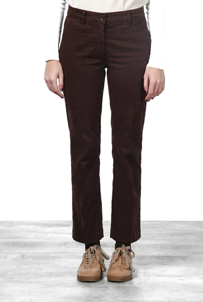 New York Trumpet pantalon chino femme en gabardine, coupe slim ①