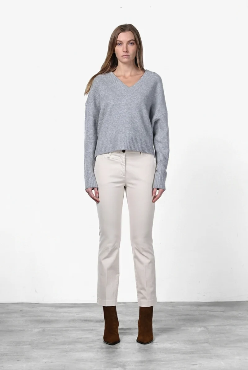New York Trumpet pantalon chino femme en gabardine, coupe slim ①