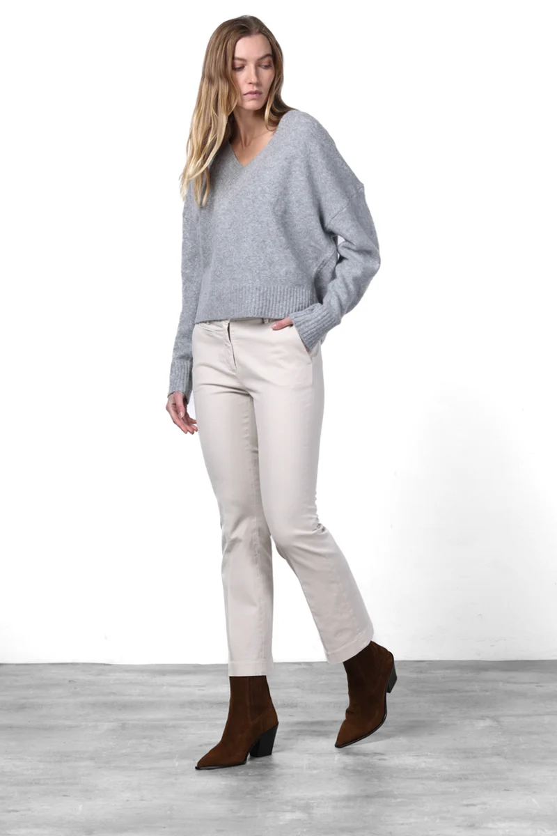 New York Trumpet pantalon chino femme en gabardine, coupe slim ①