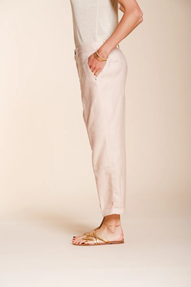 Linda Summer pantalon chino femme en canvas relaxed fit