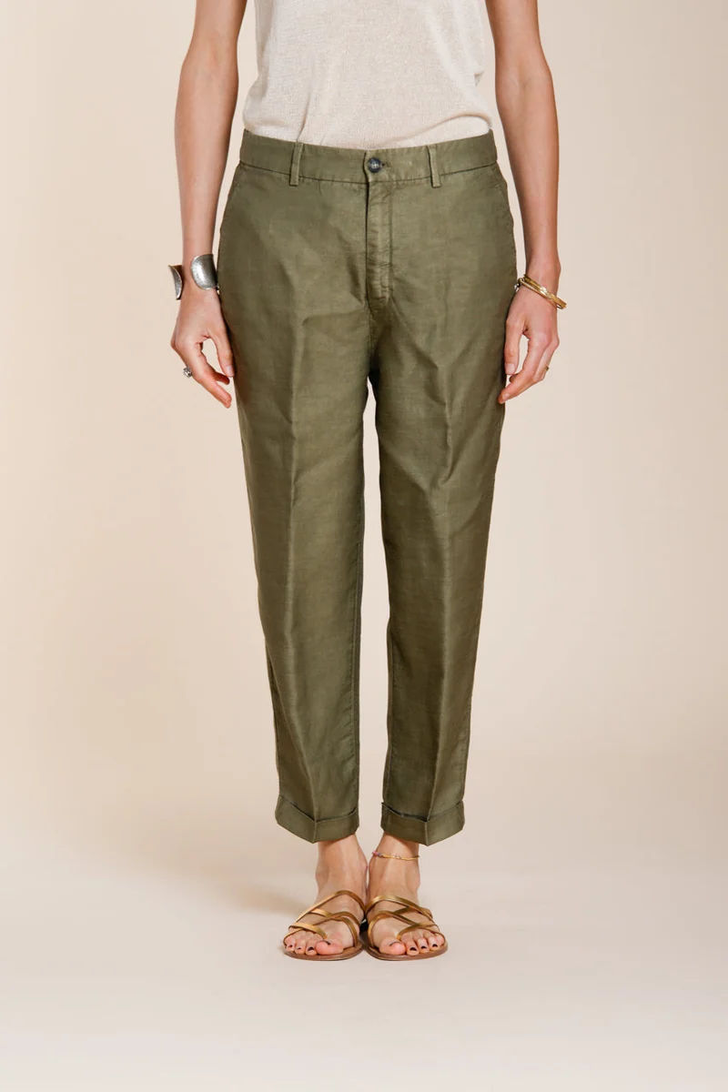 Linda Summer pantalon chino femme en canvas relaxed fit