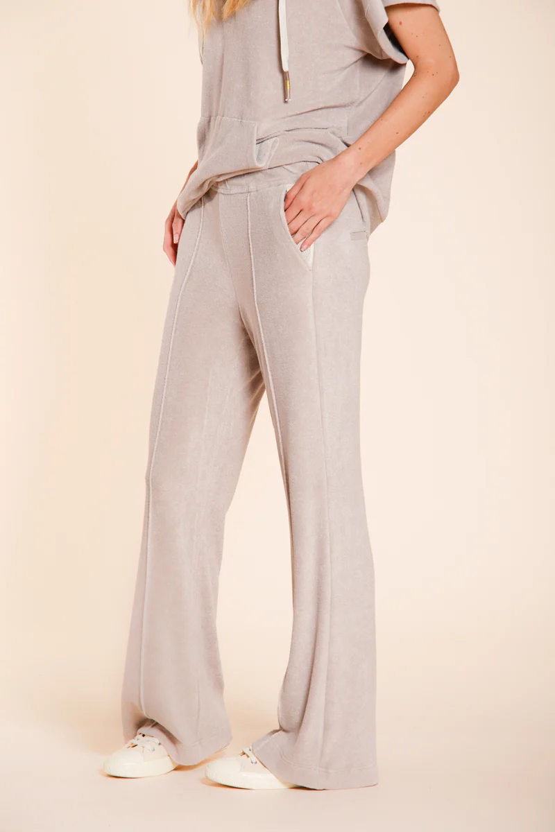 Easy Straight pantalon chino jogger femme en jersey éponge straight fit