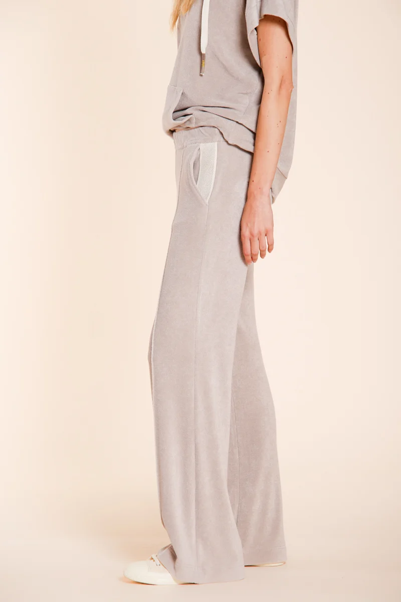Easy Straight pantalon chino jogger femme en jersey éponge straight fit