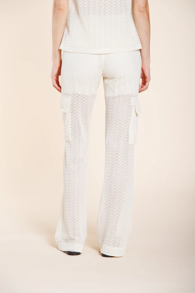 Easy Straight pantalon cargo jogger femme en maille crochet straight fit