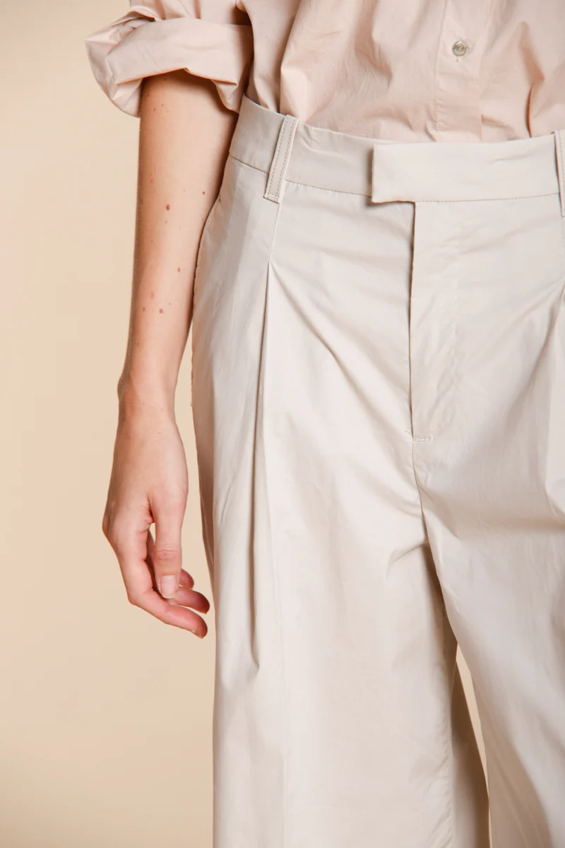 New York Wide pantalon chino femme en toile parachute wide leg