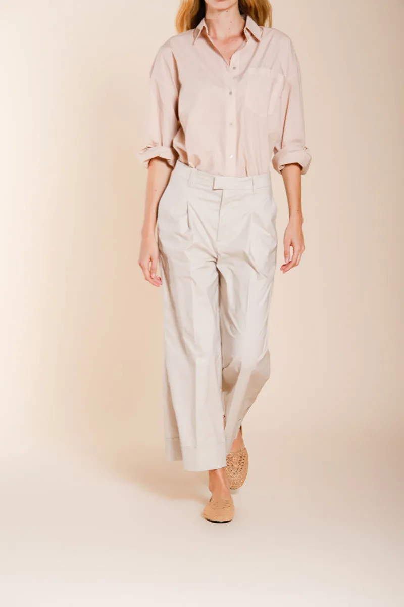 New York Wide pantalon chino femme en toile parachute wide leg