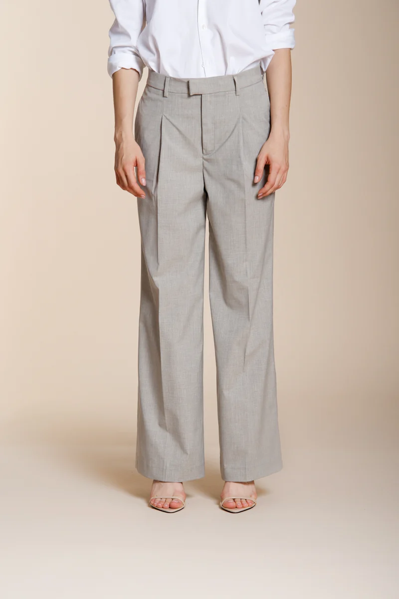 New York Wide Sartoriale pantalon chino femme en laine travel wide leg