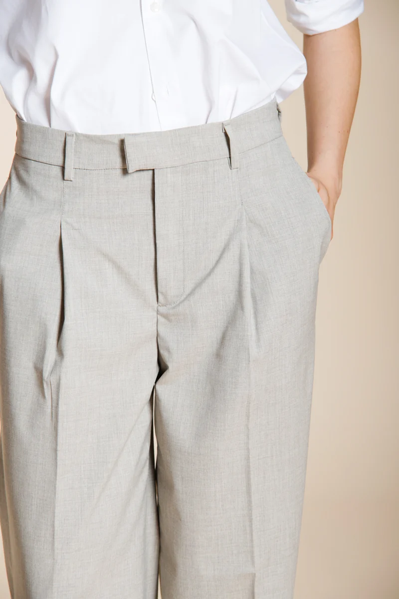 New York Wide Sartoriale pantalon chino femme en laine travel wide leg