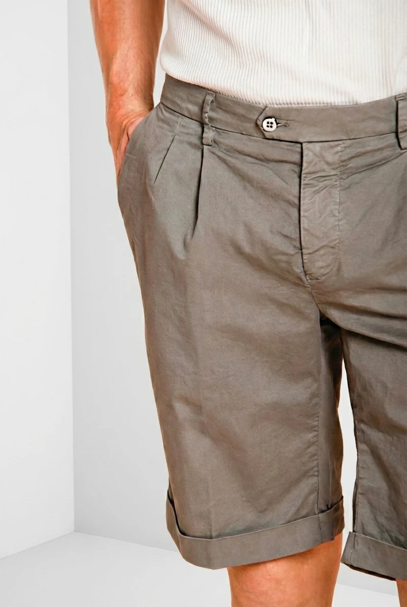 New York 2 Pinces bermuda chino homme en twill stretch regular fit