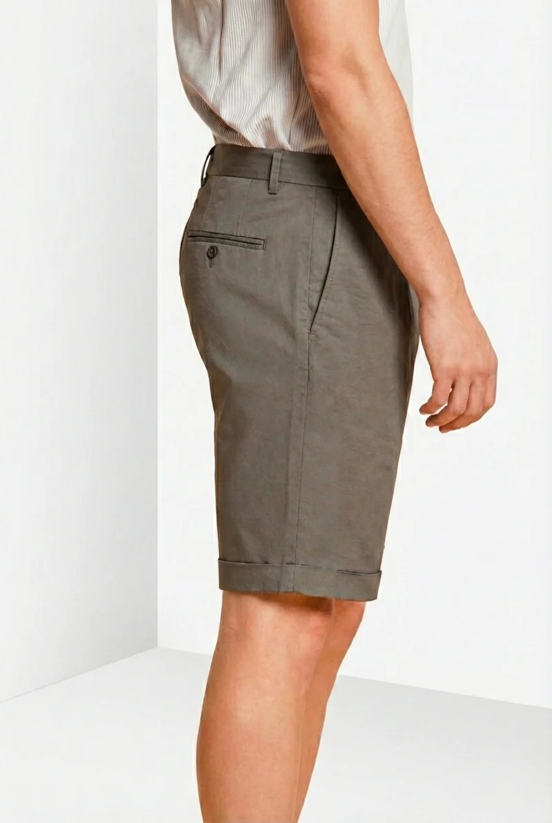 New York 2 Pinces bermuda chino homme en twill stretch regular fit