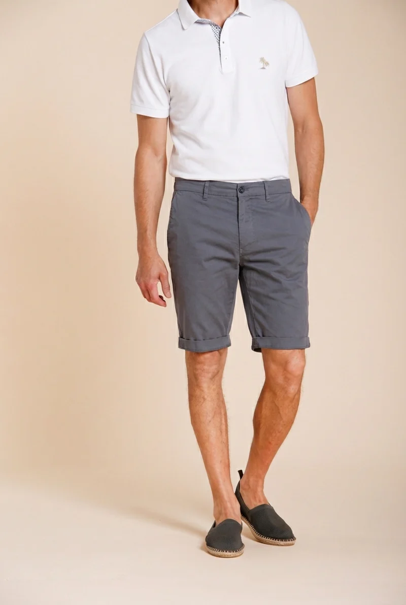 London bermuda chino homme en gabardine stretch regular fit ①