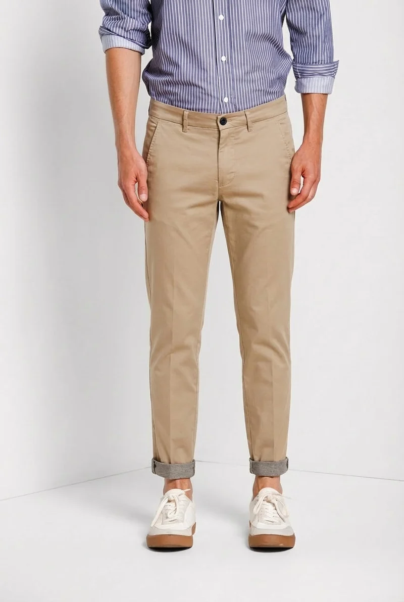 Torino Travel pantalon chino homme en satin technique travel stretch slim fit