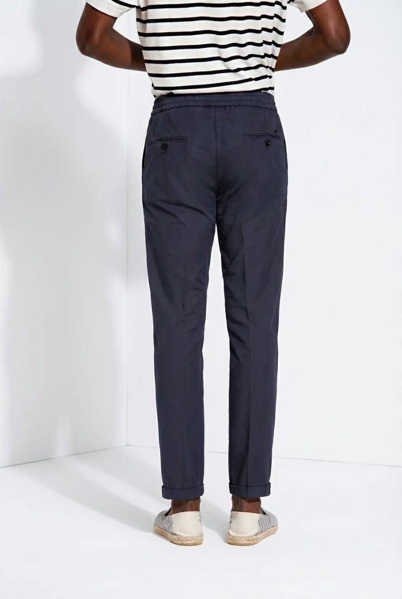 New York Sack pantalon chino jogger homme en toile parachute lyocell et coton regular fit