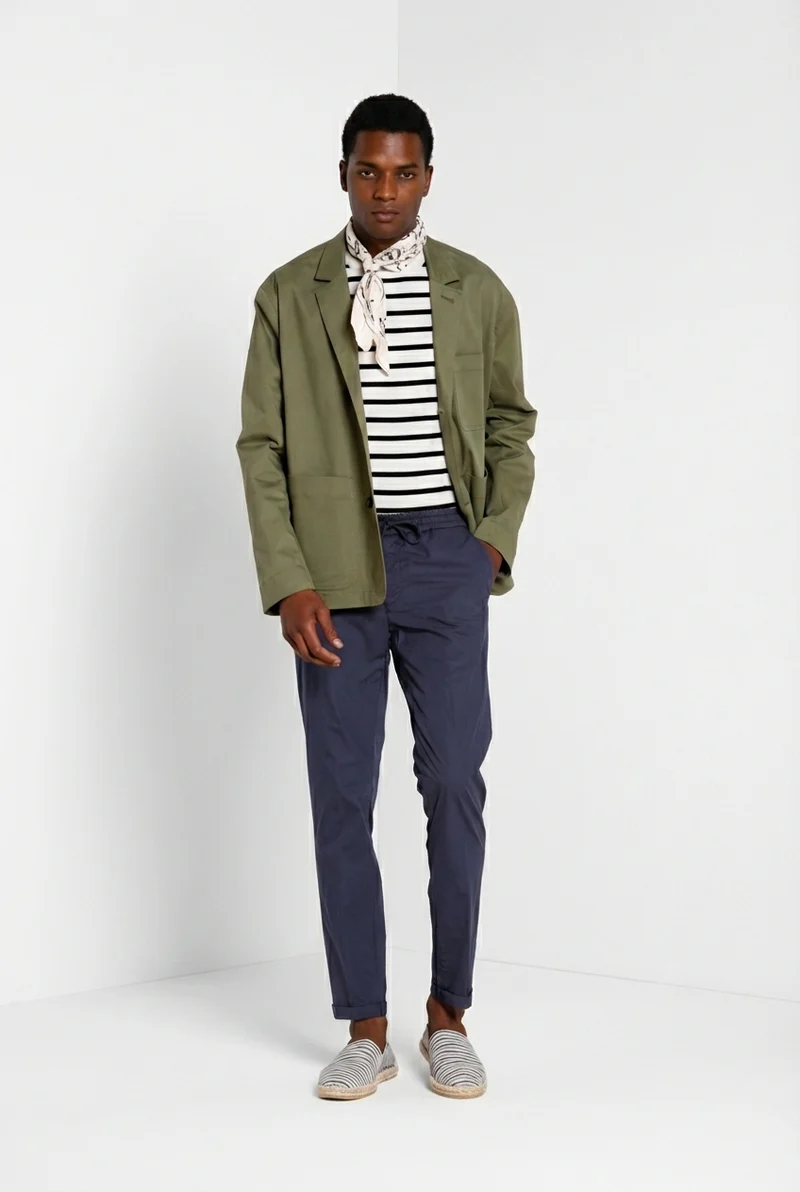New York Sack pantalon chino jogger homme en toile parachute lyocell et coton regular fit