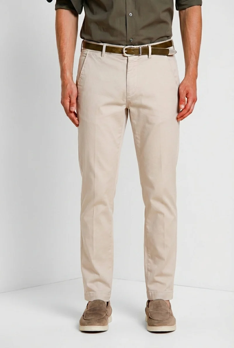 Torino Flex pantalon chino homme en gabardine stretch slim fit ①